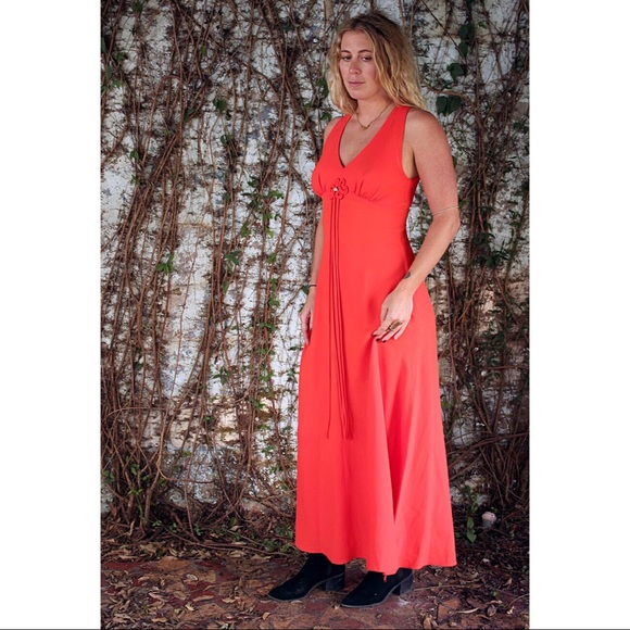 Tangerine Dreams! 1970s Orange Dress - Picture 2 of 4